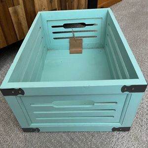 Tiffany Robin’s Egg Blue Wooden Decor Storage Bin